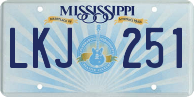 MS license plate LKJ251