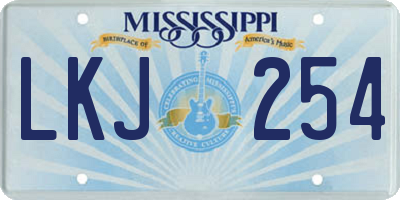 MS license plate LKJ254