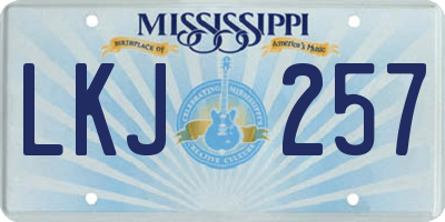 MS license plate LKJ257