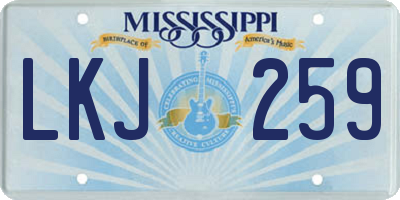 MS license plate LKJ259