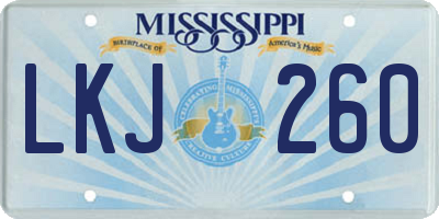 MS license plate LKJ260