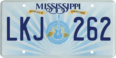 MS license plate LKJ262