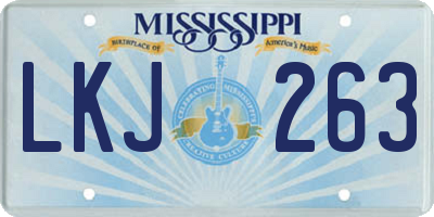 MS license plate LKJ263
