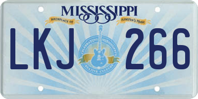 MS license plate LKJ266