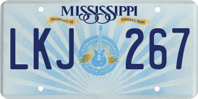 MS license plate LKJ267
