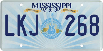 MS license plate LKJ268
