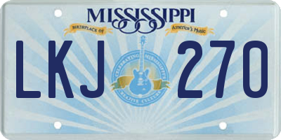 MS license plate LKJ270