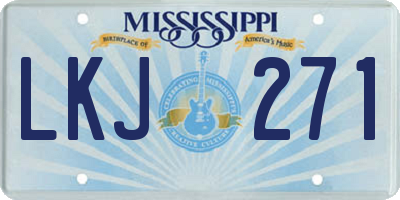 MS license plate LKJ271