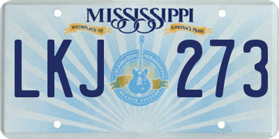 MS license plate LKJ273