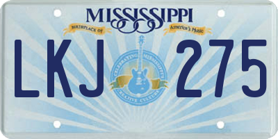 MS license plate LKJ275