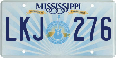 MS license plate LKJ276