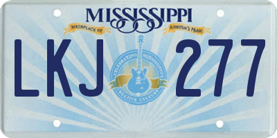 MS license plate LKJ277