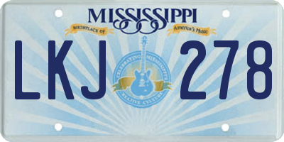 MS license plate LKJ278
