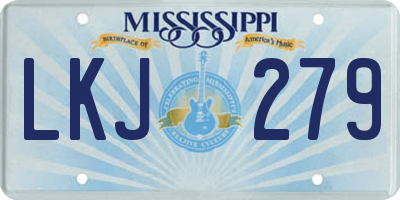 MS license plate LKJ279