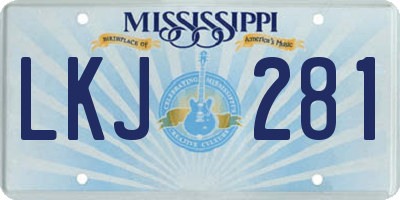 MS license plate LKJ281