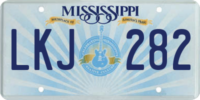 MS license plate LKJ282