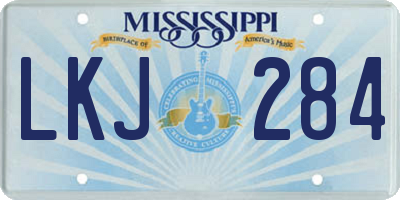 MS license plate LKJ284