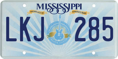 MS license plate LKJ285
