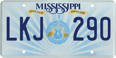 MS license plate LKJ290