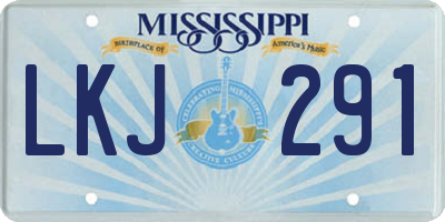 MS license plate LKJ291