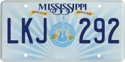 MS license plate LKJ292