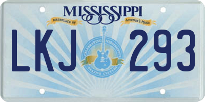 MS license plate LKJ293