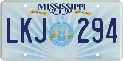 MS license plate LKJ294