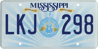 MS license plate LKJ298