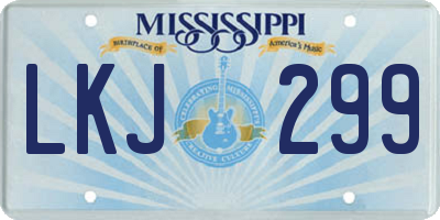 MS license plate LKJ299