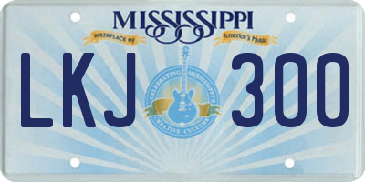 MS license plate LKJ300