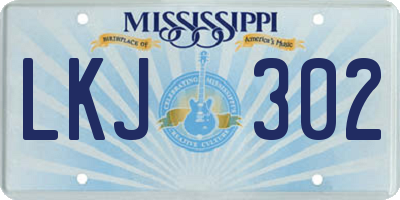 MS license plate LKJ302