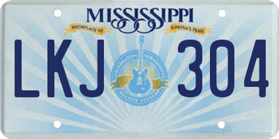 MS license plate LKJ304