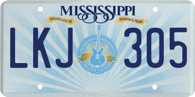 MS license plate LKJ305