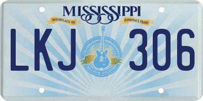 MS license plate LKJ306