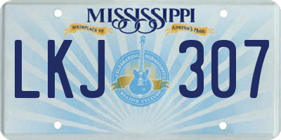 MS license plate LKJ307