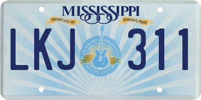 MS license plate LKJ311