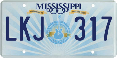 MS license plate LKJ317