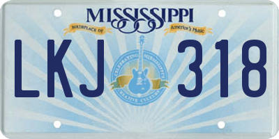 MS license plate LKJ318