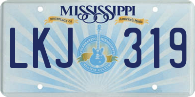 MS license plate LKJ319