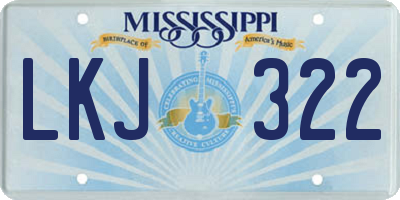MS license plate LKJ322