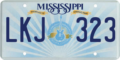 MS license plate LKJ323
