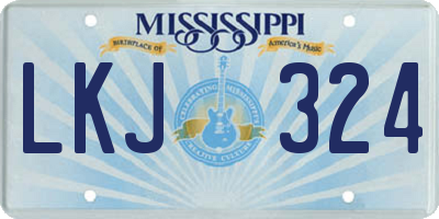 MS license plate LKJ324