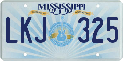MS license plate LKJ325