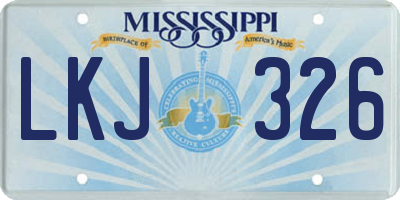 MS license plate LKJ326