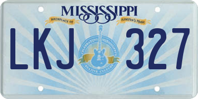 MS license plate LKJ327