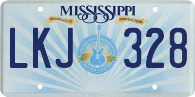 MS license plate LKJ328