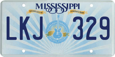 MS license plate LKJ329