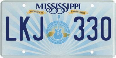 MS license plate LKJ330