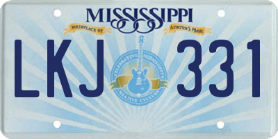 MS license plate LKJ331