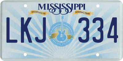 MS license plate LKJ334